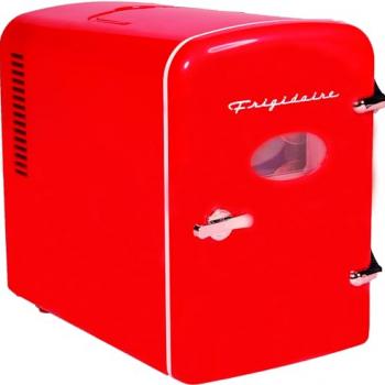 Frigidaire RED EFMIS129- CP4 Mini Portable Compact Personal Cooler, 4 Liter Capacity Chills Six 12 oz Cans, 100% Freon-Free & Eco Friendly, Includes Plugs for Home Outlet & DC Charger, standard