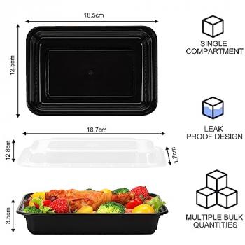 Moretoes 30 Pack 16oz Meal Prep Containers Reusable, Plastic Food Storages with Lids, Stackable Microwave Freezer Dishwasher Safe