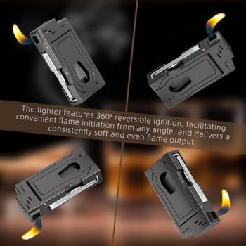 FANKAI Multifunctional Pipe Lighter, Built-in Pipe Stand, 3 in 1 Cleaner Tools, Refillable Butane Lighter with Angled Soft Flame, Handy Gas Lighter for Pipe Gift