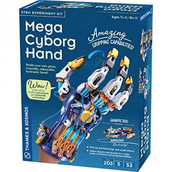 Thames & Kosmos Mega Cyborg Hand STEM Experiment Kit | Build Your Own GIANT Hydraulic Amazing Gripping Capabilities Adjustable for Different Sizes Learn Pneumatic Systems