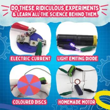 Playz Ridiculous Inventions Science Kits for Kids - Energy, Electricity & Magnetic Experiments Set - Build Electric Circuits, Motors, Telegraphic Messages, Robotics & more Kids Educational Toys