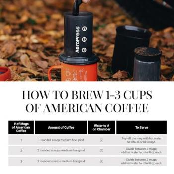 AeroPress Go Travel Coffee Press Kit - 3 in 1 brew method combines French Press, Pourover, Espresso - Full bodied coffee without grit or bitterness - Small portable coffee maker for camping & travel