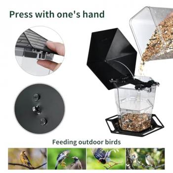 Jealoeur Bird Feeders for Outdoors Hanging Bird Feeder Wild Bird Seed, Black