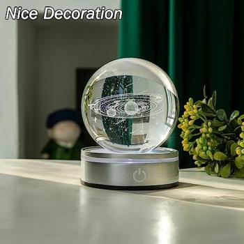 IFOLAINA 3D Solar System Crystal Ball Model Gift Space Astronomy Gift Planets Multicolor Universe Globe Ball Science Astrophysics Gift Night Light Kids Bedroom Adults Gift