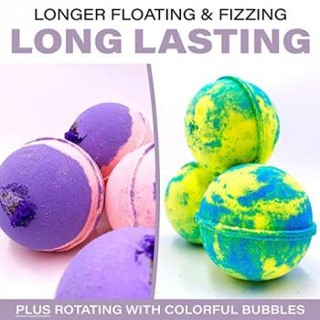 Ahila power of healing 12 XXL Bubbly Organic Bath Bombs Gift Set for Women Men and Kids Designed in Canada Long Lasting Floaters Relaxing Aromatherapy Rich in Pure Essential Oils Healing Properties