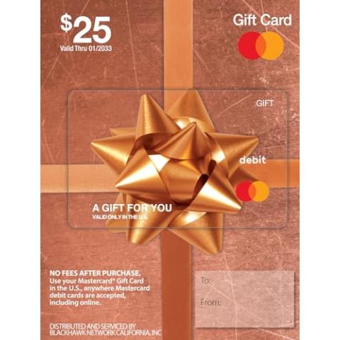 $25 Mastercard Gift Card (plus $3.95 Purchase Fee)