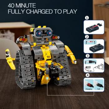 Sillbird STEM Building Toys, Remote & App Controlled Creator 5in1 Wall Robot/Explorer Robot/Mech Dinosaur Toys Coding Set, Creative Gifts for Boys Girls Kids Aged 6 7 8-13 (435 Pieces)