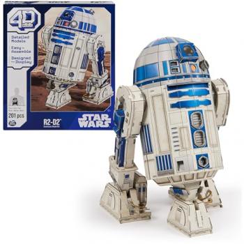 4D Build Star Wars R2-D2 Cardstock 3D Model Kit, Star Wars Gifts, Star Wars Toys Desk Décor for Star Wars Fans & Collectors, Adults & Teens 12+