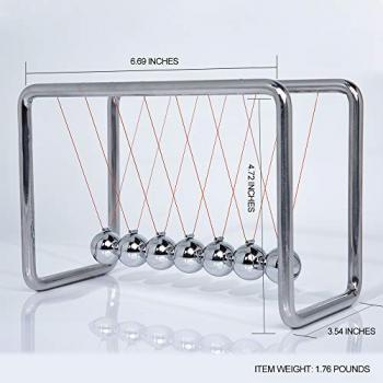 CERROPI Newtons Cradle, Newton Pendulum with 7 Balls, Classic Swing Newton Balance Ball, Science Physics Gadget, Desk Toys & Office Gadgets for Desk Decorations, 30+ Sec Swingtime