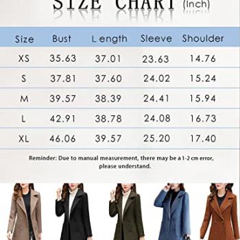 Bankeng Women Winter Wool Blend Camel Mid-Long Coat Notch Double-Breasted Lapel Jacket Outwear (Camel,M)