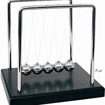 PowerTRC Newtons Cradle Balance Balls 7 1/4" | Science Physics Gadget | Desk Toys & Accessories