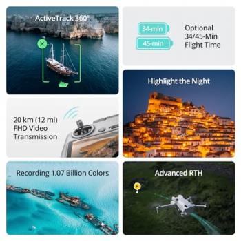 DJI Mini 4 Pro Fly More Combo Plus with DJI RC 2, Mini Drone with 4K HDR Video, 3 Intelligent Flight Battery Plus for up to 135 Mins Flight Time, Smart Return to Home, Drone with Camera for Beginners