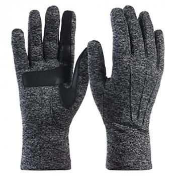 isotoner womens Womenâ€™s Spandex Cold Weather Stretch With Warm Fleece Lining Gloves, Black Heather, One Size US