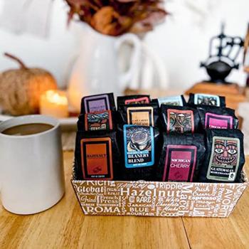 Indulgent Coffee Selection Gift Box | 100% Specialty Arabica Coffee | 12 Sample Bags of Medium Roast Ground Coffee