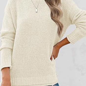 MEROKEETY Women's Long Sleeve Turtleneck Cozy Knit Sweater Casual Loose Pullover Jumper Tops, Apricot, Large