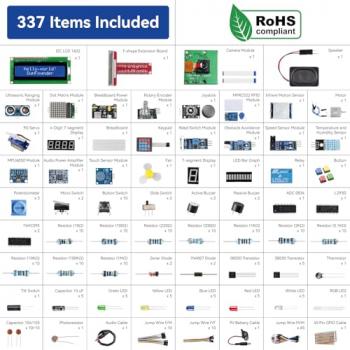 SunFounder Raphael Ultimate Starter Kit for Raspberry Pi 5 4 B 3B B+ 400, Zero 2 W, RoHS Compliant, Python, C Java, Online Tutorials & Video Courses for Beginners (Raspberry PI NOT Included)