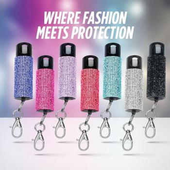 Guard Dog Security Bling it On Pepper Spray, Keychain with Safety Twist Top, Mini and Easy Carry, Lightweight and Fashionable, Maximum Police Strength OC Spray, 16 Feet Range, 0.5 fl oz