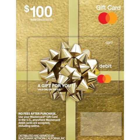 $100 Mastercard Gift Card (plus $5.95 Purchase Fee)