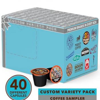 Coffee Pods Variety Pack Sampler, Assorted Single Serve Coffee for Keurig K Cups Coffee Makers, 40 Unique Cups - Great Coffee Gift