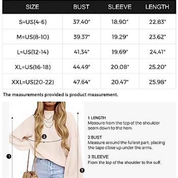 ZESICA Women's 2024 Casual Turtleneck Long Lantern Sleeve Oversized Ribbed Knit Pullover Sweater Jumper Top,Beige,Medium