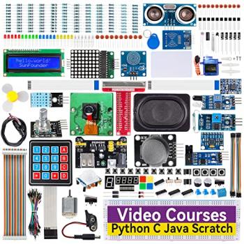 SunFounder Raphael Ultimate Starter Kit for Raspberry Pi 5 4 B 3B B+ 400, Zero 2 W, RoHS Compliant, Python, C Java, Online Tutorials & Video Courses for Beginners (Raspberry PI NOT Included)