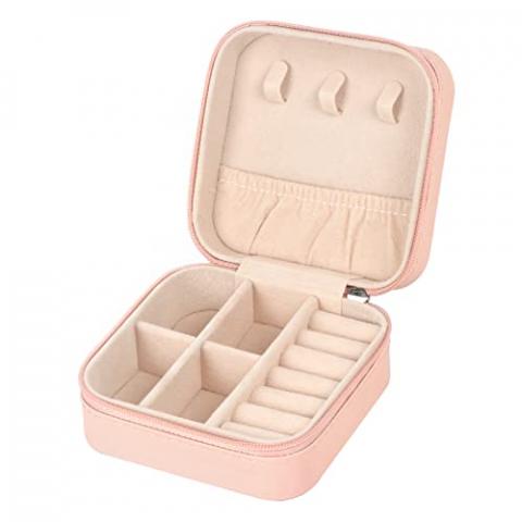 MFXIP Travel Jewelry Case Small Jewelry Box Jewelry Organizer Storage Case Portable PU Leather Mini Jewelry Travel Case for Girls Womens Earring, Necklace, Rings,Bracelets