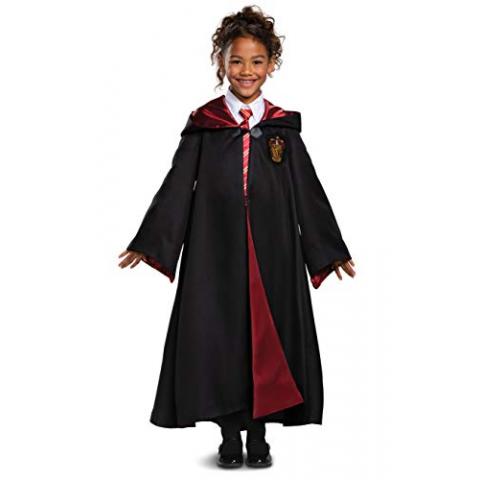 Harry Potter Gryffindor Robe Prestige Children's Costume Accessory, Black & Red, Kids Size Small (4-6)