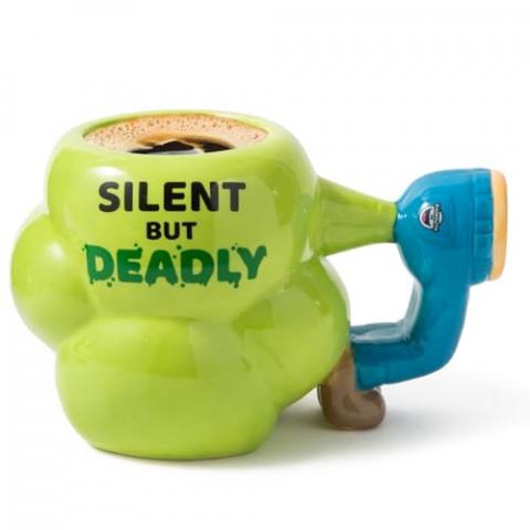 BigMouth Inc. Fart Mug, Funny Gag Gift, Large Ceramic Coffee Mug, Silent but Deadly - 22 Ounces