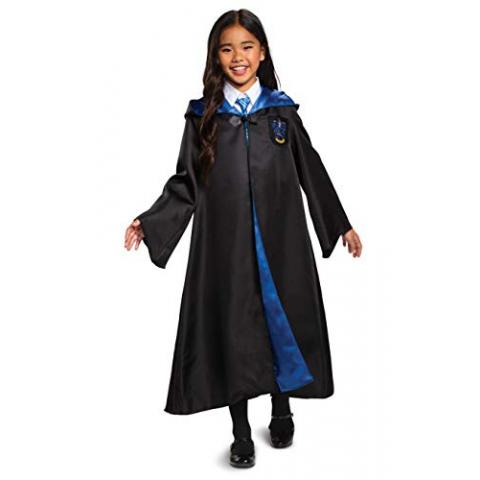 Disguise Harry Potter Ravenclaw Robe Deluxe Children's Costume Accessory, Black & Blue, Kids Size Medium (7-8)