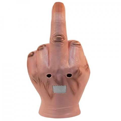 MOKRY PARTY Middle Finger Funny Head Mask Costume Party Prop Adult Latex Middle Finger Mask