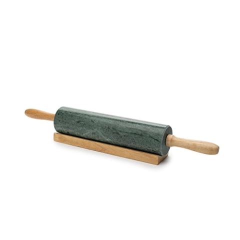 Fox Run Marble Rolling Pin and Base, Green 2.5 x 18 x 3 inches