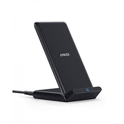 Anker 313 Wireless Charging Stand, Qi-Certified for iPhone 16/16 Pro/16 Pro Max/15/14/13, 10W Fast Charging for Galaxy S23/S22/S21 (No AC Adapter)