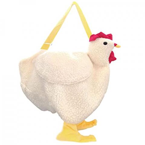 Gupiar Chicken Purse, Chicken White, Plush Handbag for Women, Crossbody Bag with Adjustable Strap, 5L, Novelty Seekers Gift