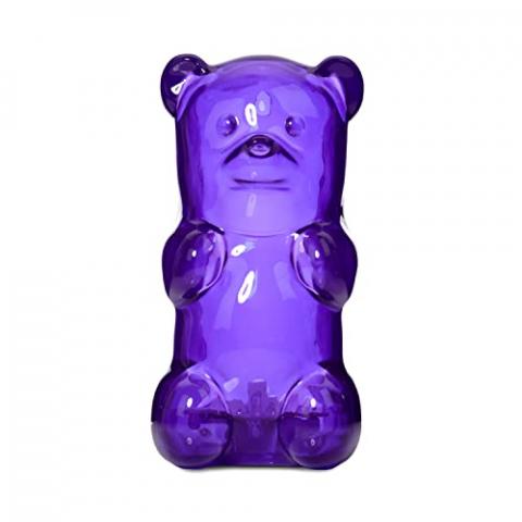 Gummygoods Squeezable Gummy Bear Night Light - Rechargeable, Portable, Squishy Lamp, 60-Min Sleep Timer - Ideal for Kids, Baby Nursery, Adults and Dorm Rooms - (Purple)