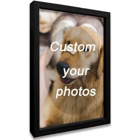 Framed Custom Canvas Prints with Your Photos Personalized Photo to Canvas Print Gifts for Couples Friends Family Baby Pets 8X10 In