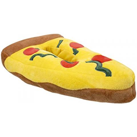 FEETMOJI Mens Slippers,Novelty Pizza Slippers,Plush,Mens size 7-9 /Womens size 9-11