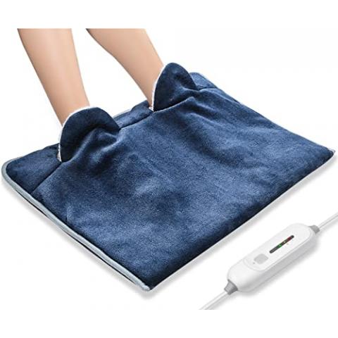 Electric Heated Foot Warmer Soft Flannel Foot Heater with 2h Auto Off & 3 Heat Levels Full Body Use Heating Pad for Feet, Abdomen, Cramps, Pain Relief Pocket Design 16" x 22"