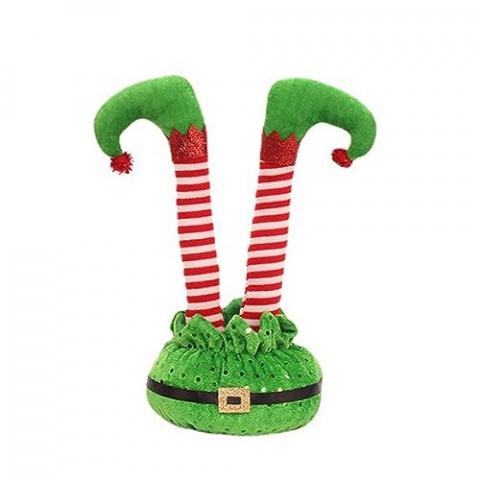 CZolden Elf Legs Christmas Decorations Xmas Handmade Plush Striped Elf Leg Christmas Holiday Supplies Indoor Decorations