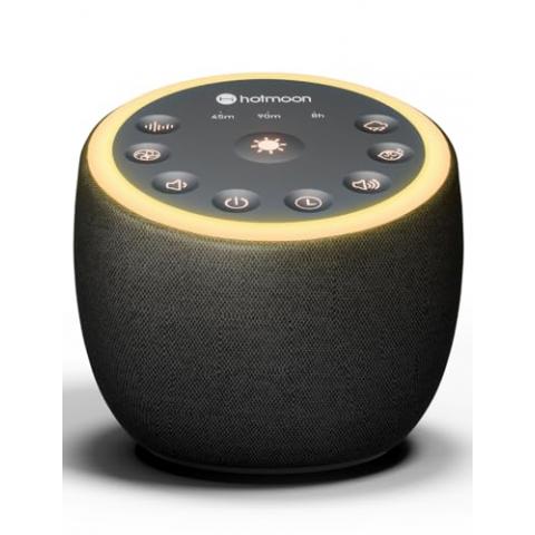 Sleep Sound Machine White Noise Machine 40 Non Looping Sounds 8 Night Light Colors 4 Timers 32 Adjustable Volume Memory Function Brown Noise Sounds Machine for Baby Kids Adult Plug-in, Black