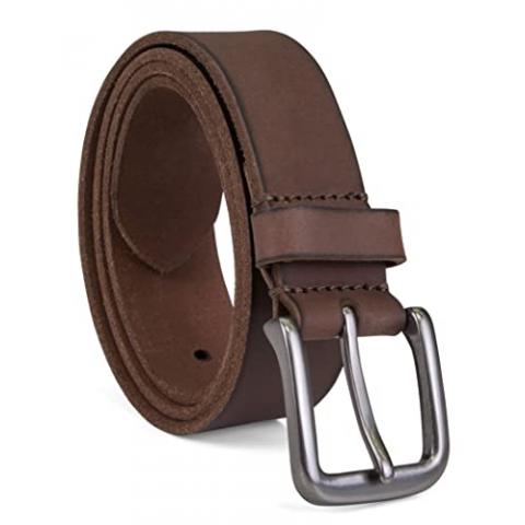 Timberland Men's 35mm Classic Buckle Jean Leather Belts, Dark Brown, 36