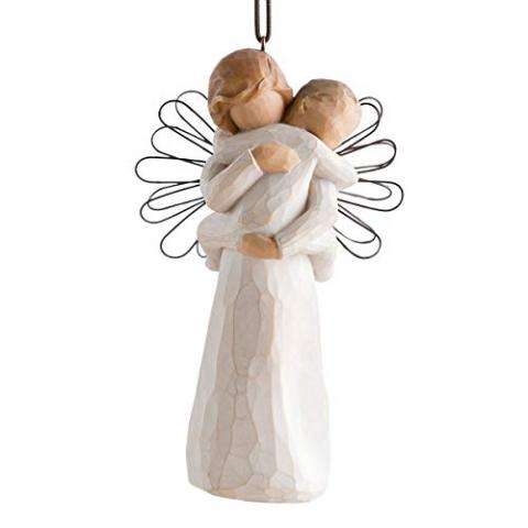 Willow Tree Angel's Embrace Ornament, Hold Close That which we Hold Dear, for Baptisms, New Grandparents, Caregivers, Nurses, Remembrance, Expression of Healing, Love, Sculpted Hand-Painted Figure