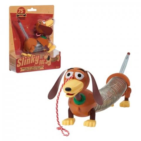 Retro 4.35-inch Slinky Dog Jr, the Original Walking Spring Toy, Vintage Spring Toys, Small