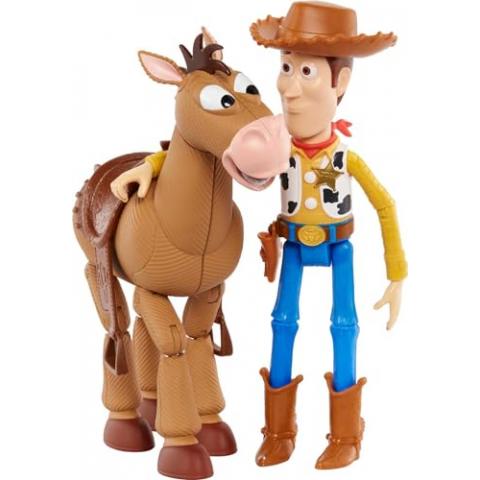 Mattel Disney Pixar Toy Story 4 Woody and Bullseye 2-Character Pack, Movie-inspired Relative-Scale for Storytelling Play