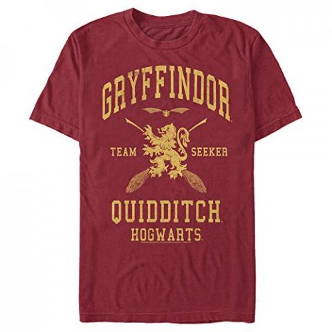 Harry Potter Men's Gryffindor Quidditch SeekerT-Shirt, Cardinal, Large