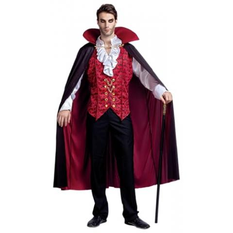 Spooktacular Creations Medieval Scary Vampire Costume Adult Men with Vampire Cape Men and Accessories for Deluxe Halloween Costume(Large)