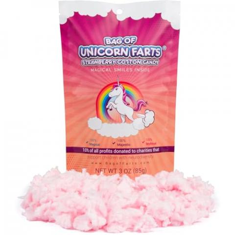 Bag of Unicorn Farts (Cotton Candy) Humorous Present Idea For Friend, Coworker, Mom or Dad