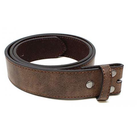 BC Belts Leather Belt Strap with Vintage Distressed Texture 1.5" Wide with Snaps (Dark Brown-S)