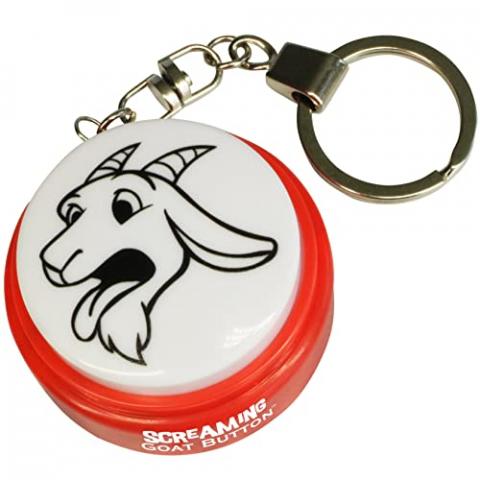 Screaming Goat Button Keychain | Gag Gifts for Men and Women | Screaming Goat Desk Toy Talking Button with a Funny Goat Scream | The Original Goat Scream