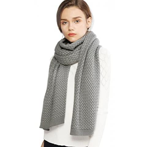 RIIQIICHY Winter Scarfs for Women Cold Weather Chunky Knit Scarf Warm Thick Grey Scarf Long Large Oversized Scarves