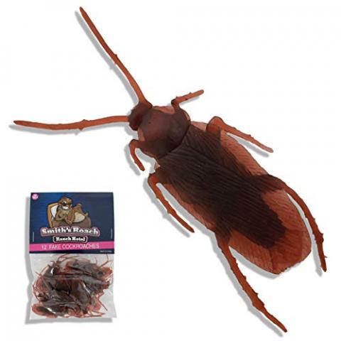 12 x Fake Roaches - Bag of Cockroaches That Look Real - Realistic Plastic Bugs - Hilarious Roach Pranks for Adults and Kids - Shock Your Friends and Family with a Life Like Cockroach